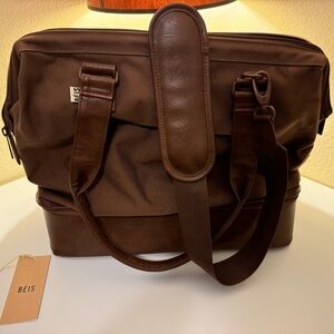 BEIS Mini Weekender (Convertible) in Maple Brown